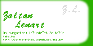 zoltan lenart business card